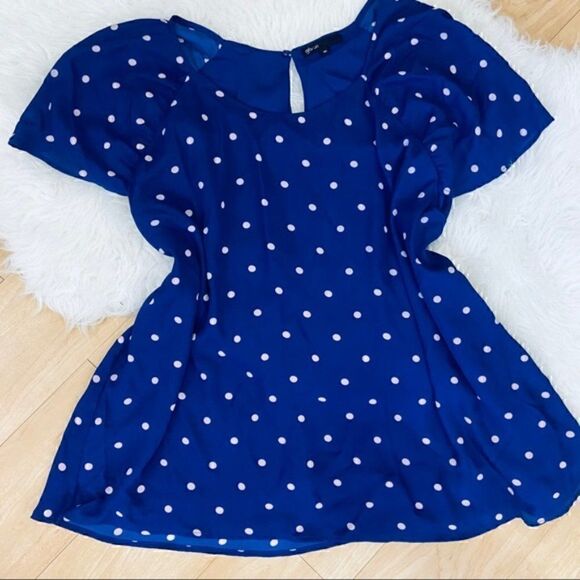 Gibson blue polka dot casual top 3X - Picture 9 of 10